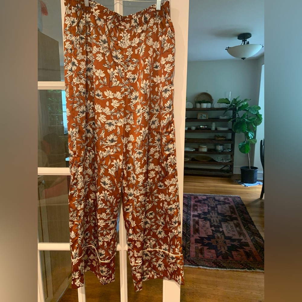 NWOT La Ligne for Target Wide Leg Pants - Brown Floral - XL